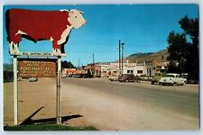Drummond Montana MT Postcard Heart Flint Creek Valley Street Road c1960 Unposted picture