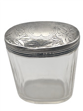 Antique Sterling Silver & Cut Glass Dressing Table Jar - WHW 1902 picture