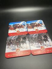 Lot Of Four Tin Clydesdale Budweiser Coasters picture
