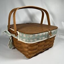Longaberger 1998 Lid Picnic Basket Pie Cake Insert Liners Protector - GUC picture