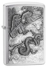 Zippo Windproof Chrome Eagle vs. Snake Emblem Lighter, 29637, New In Box picture