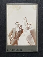 Antique Germania Wisconsin Handsome Couple Cabinet Photo Card Elmore picture