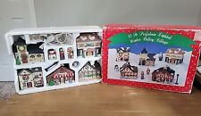 10 piece porcelain lighted winter valley village Set Is Complete Perfect Size picture
