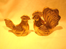 Vintage Brass Rooster & Hen Set picture