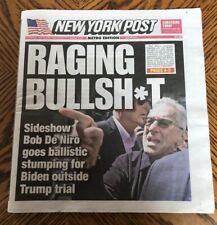Robert De Niro New York Post Newspaper May 29 2024 Donald Trump Rant Rage picture