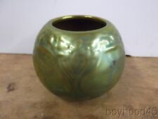 ZSOLNAY Iridescent Small Art Glass Bowl Vase-Art Nouveau Design-Circa 1960s picture