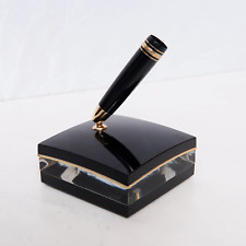Montblanc Meisterstuck 146 Black & Gold LeGrand Crystal Desk Set - Mint Preowned picture