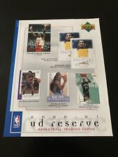 Rare 2000 UD Reserve NBA Dealer Promo Advertisement Kobe Bryant Michael Jordan picture