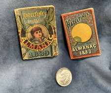 Vintage 1889 HAZELTINE'S ALMANAC BOOK and 1883 Almanac MINIATURE Doll House picture
