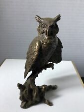Vintage 1986 Avon Source of Fine Collectibles Cast Bronze Owl Figurine  picture