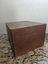 Oak Wood Dovetailed Box Vintage 1974 Wayne Novelties Index Filing Rolodex Slider picture