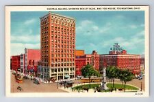 Youngstown OH-Ohio, Central Square, Realty Bldg., Tod House, Vintage PC Postcard picture
