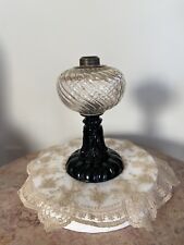 Sheldon Swirl Antique EAPG Glass lamp With Gold Effect.  Rare. picture