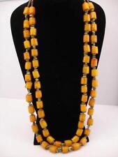 KEWA Santo Domingo Necklace Royston Turquoise Natural Resin Amber Large 2-Strand picture