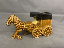 Vintage Ceramic Horse Drawn Carriage Toothpick Holder Japan Stagecoach picture
