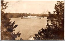 RPPC Riverboat on Mississippi River, Bellevue Iowa- 1914 Photo Postcard picture