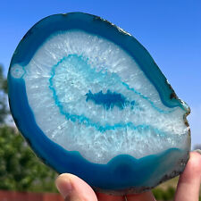 122G Natural and Beautiful Agate Geode Druzy Slice Extra Large Gem picture