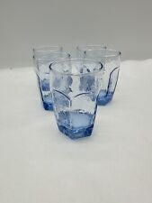 5 Vintage Libby Chivalry Blue Juice Glasses 4in picture