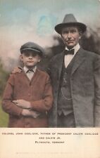 Postcard ~ President Calvin Coolidge as a Boy with His Father, John~Pub.~C. 1930 picture