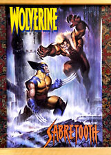 Original Vintage WOLVERINE vs. SABRETOOTH Poster #140 1993 Marvel EXELNT 22 X 34 picture