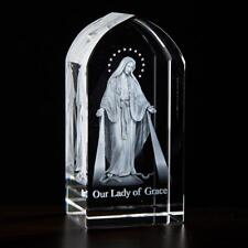 Our Lady of Grace Etched Glass Size 3.25 in H Beautiful Home Decor Gift picture