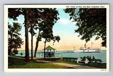 Lakeside OH-Ohio, View of Pier and Bell, Antique Vintage Souvenir Postcard picture