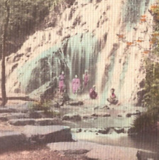 Geishas by Tamadare Waterfall Yumoto Hand Color Japan Carte Postale Postcard picture