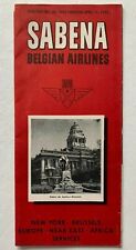 Vintage 1952 Sabena Belgian Airlines Timetable Brochure Europe NY Africa Belgium picture