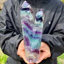 2.29LB Large Natural colored fluorite crystal column obelisk healing specimen picture