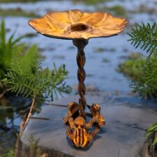Frog Lily Pad Candlestick Holder Metal 8 Inch Twisted Stem picture