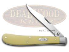 Case xx Knives Slimline Trapper Yellow Delrin Stainless Pocket Knife 80031 picture