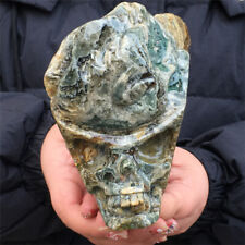 2.68LB Natural Unknown Quartz Crystal Skull Hand Carving Skull Reiki Healing picture