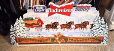 1994 Vintage Budweiser Christmas Clydesdale Automated Roller Display Sign 48