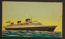 SS Normandie Normandy Illustrated Postcard Steamship Luminous Glow in The Dark picture