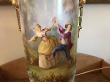 Large French Scene Antique Lamp Gorgeous picture