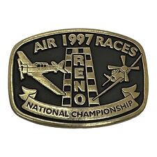 1997 Reno National Championship Air Race Brass Belt Buckle Vintage NOS AB picture