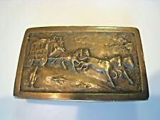 Vintage/ Antique Solid Brass Stagecoach Belt Buckle Very Heavy picture