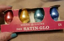 4 Vintage GE D23 Satin-Glo Multi-Color Bulbs For Candelabras NOS picture
