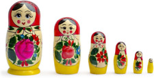 Set of 6 Traditional Semenov Matryoshka Wooden Russian Nesting Dolls 5.5 Inches picture