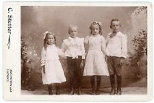 Cabinet Photo ~ 4 cute Dressed-Up Boys & Girls in Stair Step Order, Iowa picture
