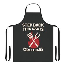 Apron, 5-Color Straps (AOP) step back dad is grilling picture