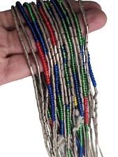 Wholesale Lot Ethiopia Jimma Fifteen Strand Beads Silver Adorned With Seed Beads picture