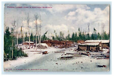 c1910s Typical Lumber Camp in Northern Minnesota MN Antique Posted Postcard picture