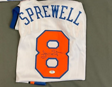 Latrell Sprewell CUSTOM Knicks Signed Basketball Jersey AUTO PSA COA AUTOGRAPH picture