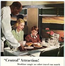 1940s NEW YORK CENTRAL TRAVEL MEALTIME MAGIC PRINT ADVERTISEMENT Z4257 picture