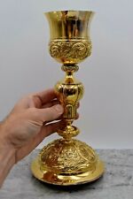 + Very Fine Antique Baroque Chalice (mid. 1800's) All Hand Embossed + (CU777) picture