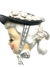 MID-CENTURY 1950s LADY HEAD HANGING WALL POCKET picture