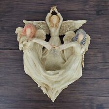 Beautiful Three Angels Hanging Wall Plaque Votive Candle Holder 13