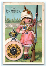 J&P Coats Needle Thread # The Champion Young Girl With Gun Rifle - Damaged picture