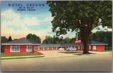 Vintage EUGENE, Oregon Postcard MOTEL OREGON Roadside / Curteich Linen c1948 picture